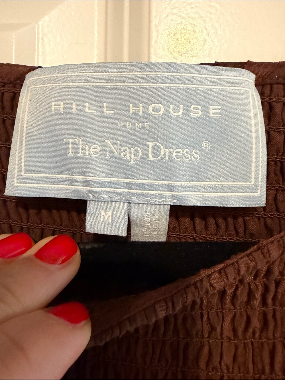 Hill House Cosima Nap Dress in Chocolate Tonal Seersucker - Picture 4 of 4